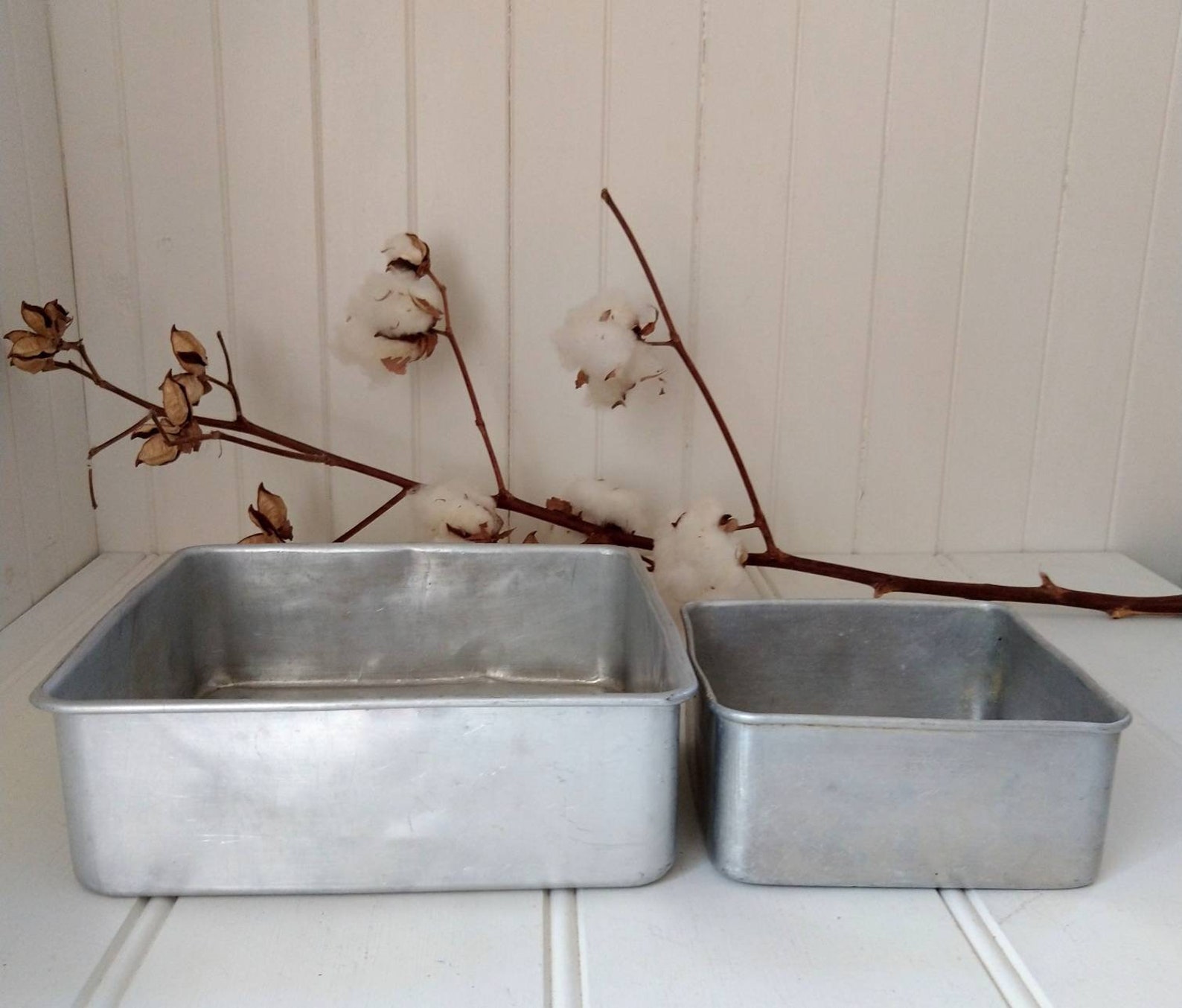 Vintage Set of Square Cake Tins Old Cake Tins Etsy