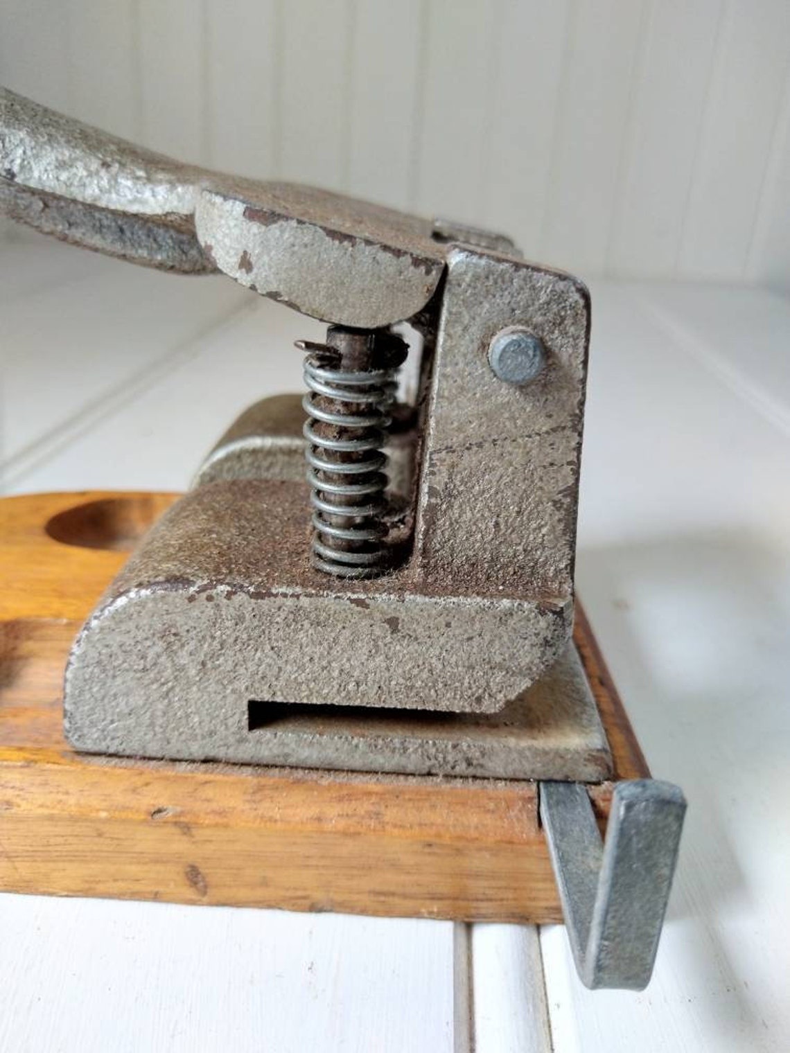 Vintage Hole Puncher, Antique Wood and Steel 4 Holes Puncher Etsy