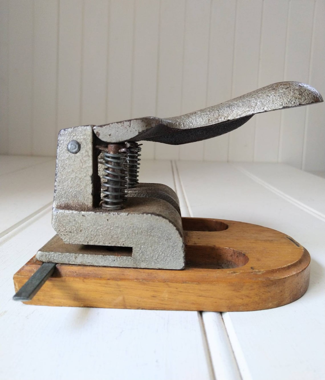Vintage Hole Puncher, Antique Wood and Steel 4 Holes Puncher Etsy