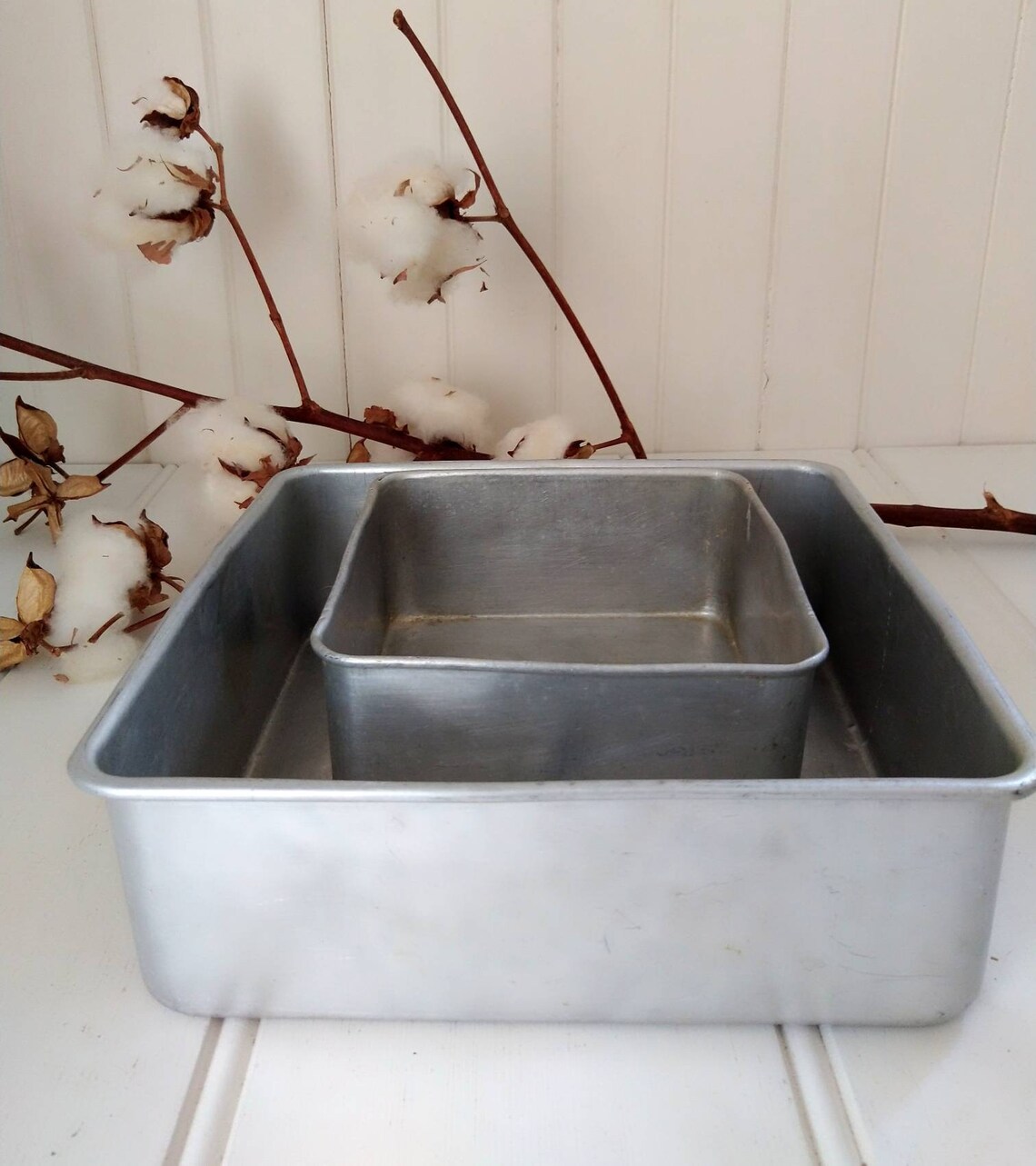 Vintage Set of Square Cake Tins Old Cake Tins Etsy