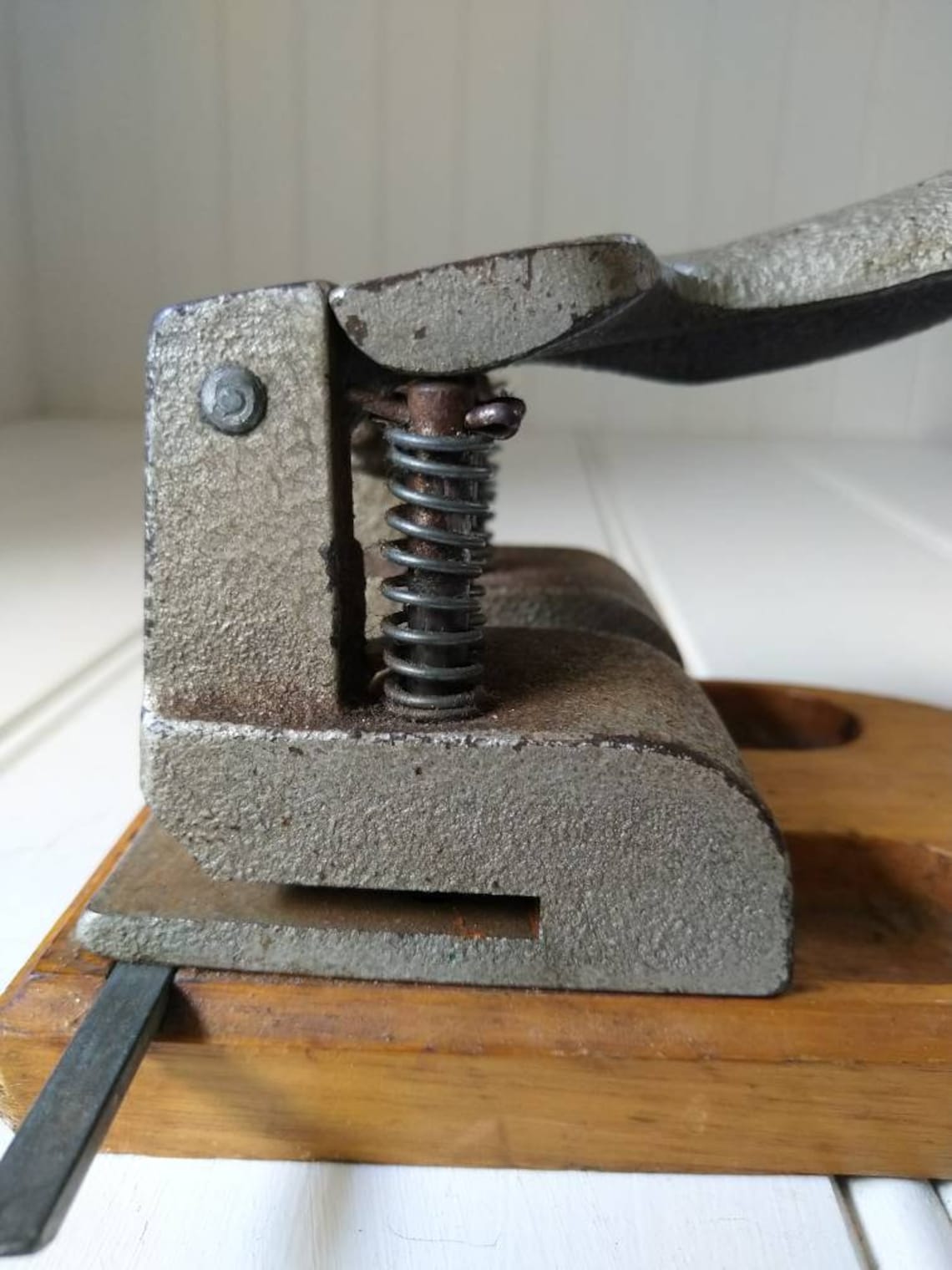 Vintage Hole Puncher, Antique Wood and Steel 4 Holes Puncher Etsy