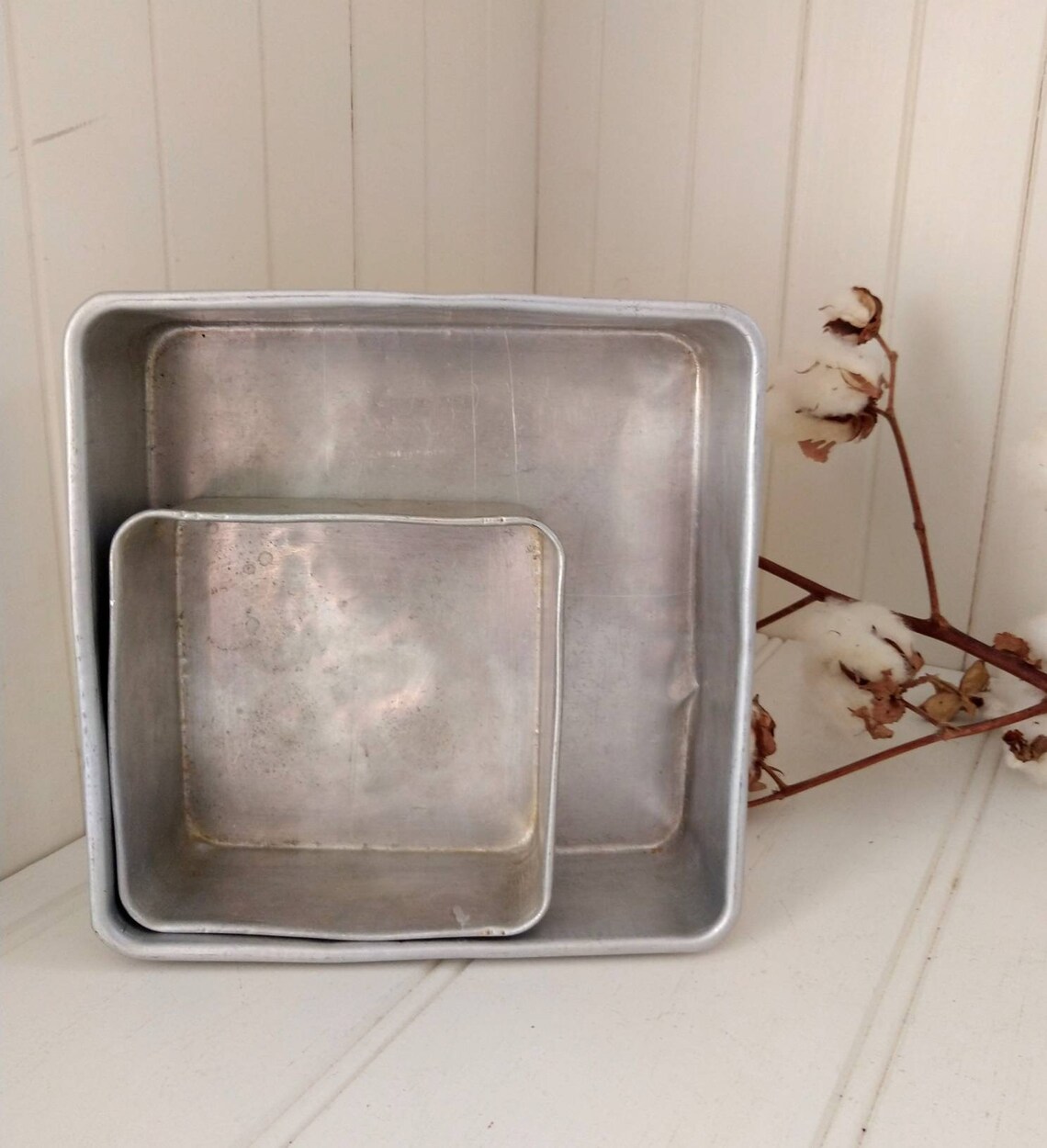 Vintage Set of Square Cake Tins Old Cake Tins Etsy
