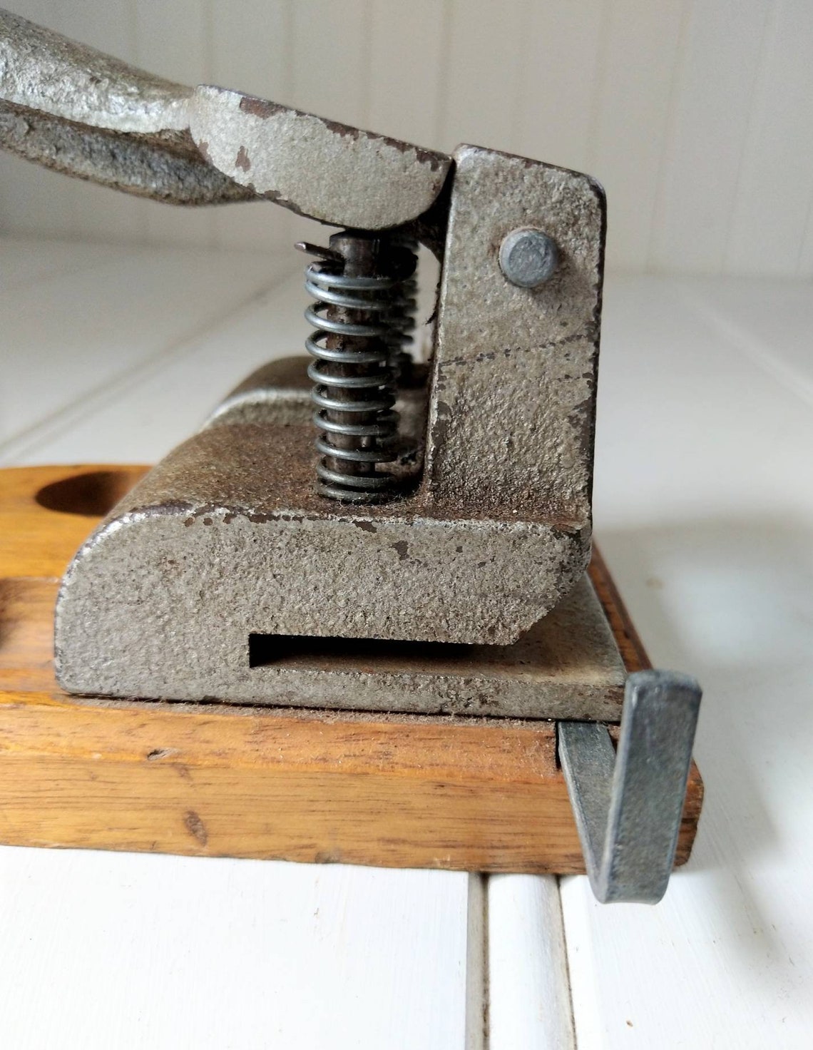 Vintage Hole Puncher, Antique Wood and Steel 4 Holes Puncher Etsy