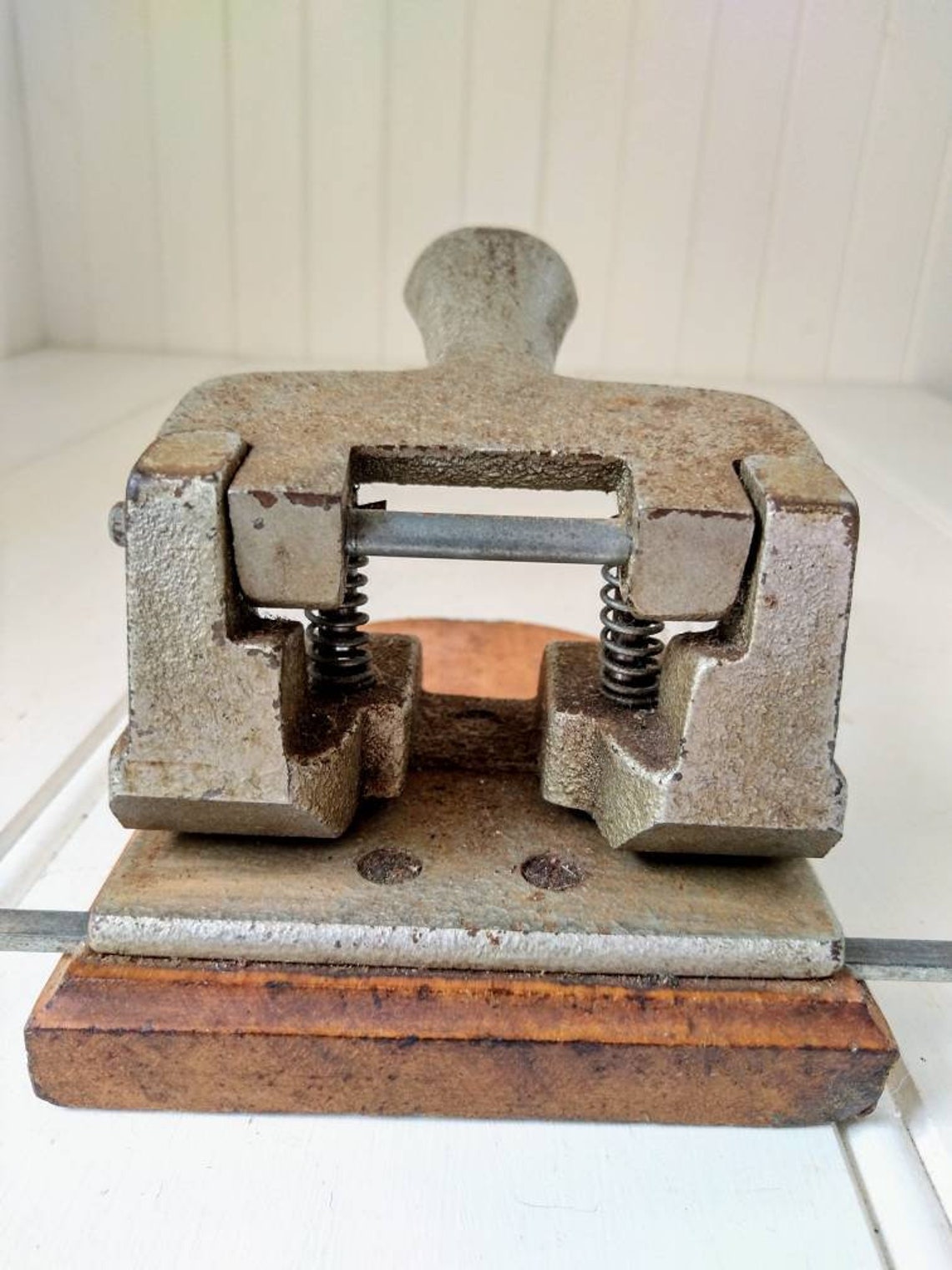 Vintage Hole Puncher, Antique Wood and Steel 4 Holes Puncher Etsy