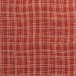 Moda Pieces from My Heart Sandy Gervais - Dark Red-Orange Fabric / Light Orange and Dark Gray Plaid Print