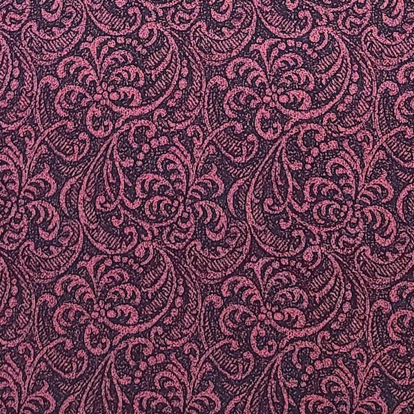 Aberdeen by Jinny Beyer for RJR Fashion Fabrics - Wine Colored Fabric / Black Vine Print