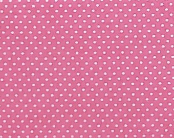 Dark Pink Fabric with White Pindots