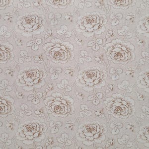 Penelope LH11053 Tea Lucious Rose Toile Holly Holderman for Lakehouse Dry Goods - Cream Fabric / Brown Reproduction-Style Rose Print