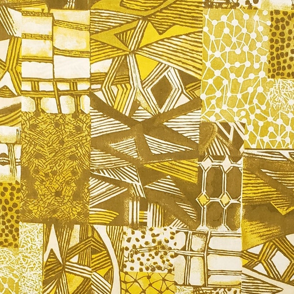 Geometric Print Fabric / Golden Yellow and Chartreuse
