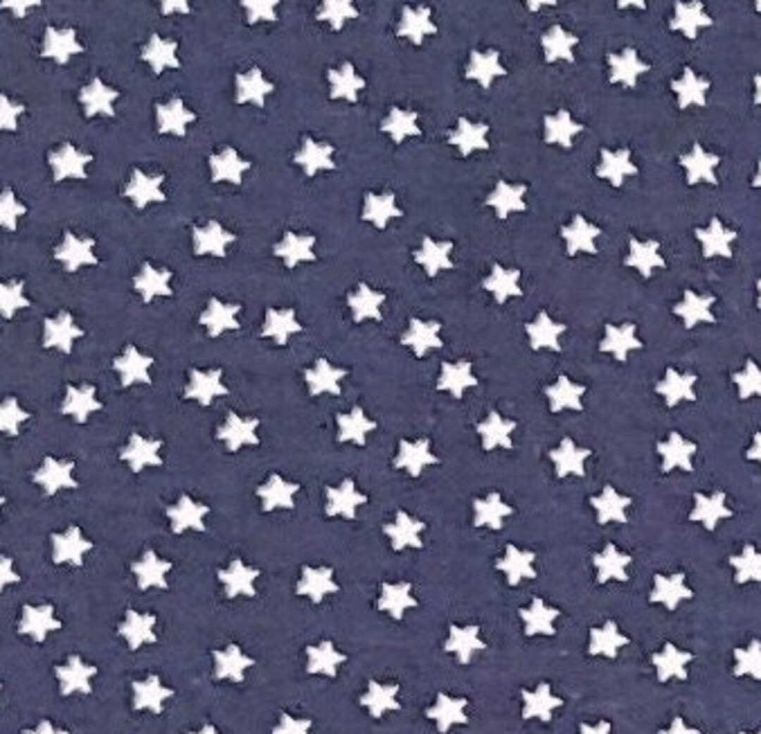 Dark Blue Fabric / Small White Star Print - Selvage to Selvage Print - Etsy