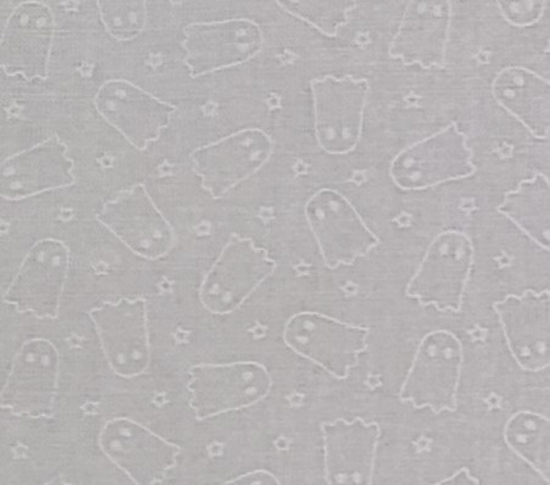 EOB Joann Fabrics White Fabric / White Toneontone Tossed Ghost Print