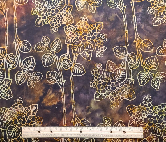 Brown Beige Tan Leaves Batik Fabric, 112319200, Island Batik Natural  Healing Yardage, Cilantro Yellow Oatmeal Cotton Fabric, By the Yard