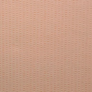 May include: Close-up of a peach-colored fabric with a subtle, textured pattern. The design features a repeating grid of small, raised dots, creating a tactile and visually interesting surface. The overall effect is a soft, neutral background.