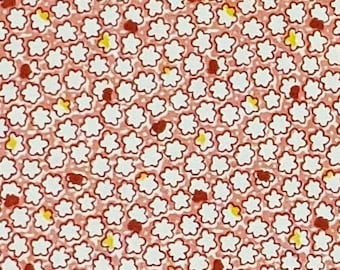Pink Fabric / White, Yellow and Red Flower Pattern