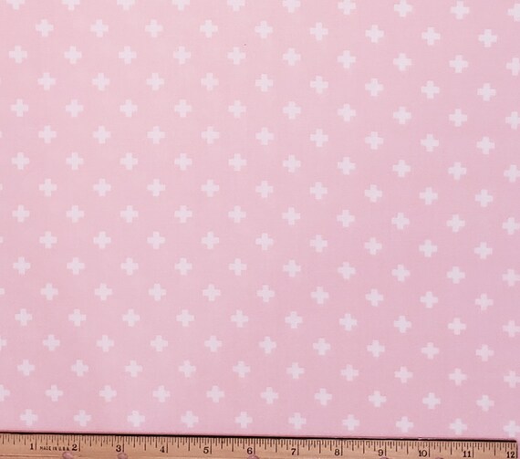 EOB JoAnn Fabric Light Pink Fabric White Cross Pattern