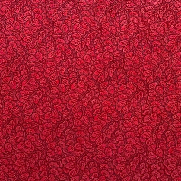 VIP by Cranston 2009 Cranston Printworks Co - Red and Dark Red Tonal Leaf Print Fabric