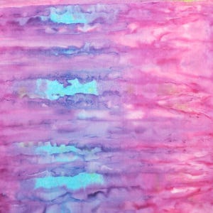 Batik - Purple, Bright Blue, Bright Pink, Gold Fabric