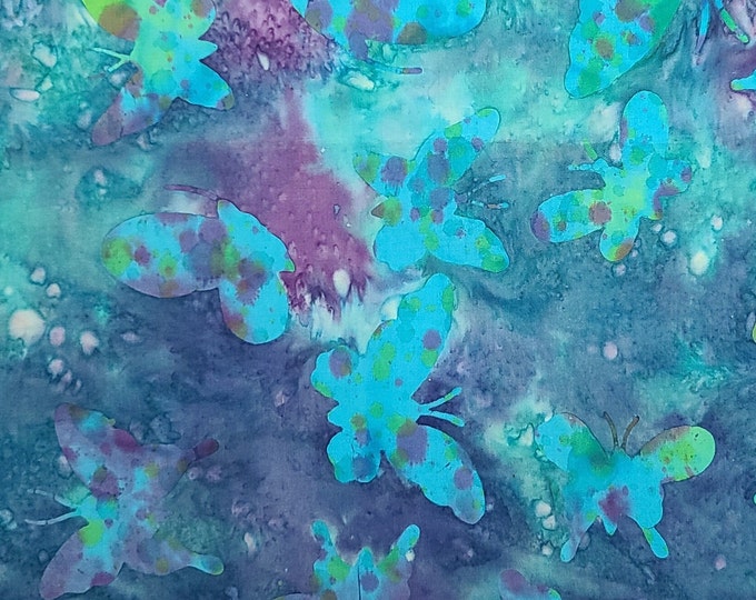 Green Purple Abstract Batik Button Kaftan main image 0