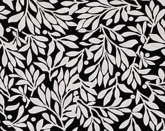 JoAnn Fabrics & Crafts - Black Fabric / White Leaf Print