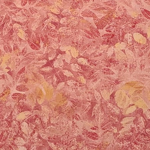 Fallen Leaves GP Creations Licensed to Wilmington Prints - Allover Pink, Dusty Rose and Gold Leaf Pattern Fabric