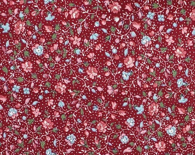 Joan Kessler 1994 for Concord Fabrics, Inc. Dark Cranberry Fabric With
