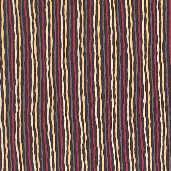 Do The Funky Chicken by Sandy Gervais for Moda - Burgundy, Black, Dark Olive and Tan Wavy Stripe Pattern Fabric