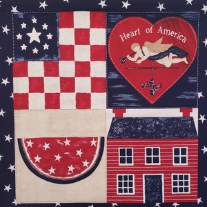 PANEL - Pilow Panel - Americana Patriotic fabric that includes two (2) 15&quot; x 15-1/2&quot; squares. Sold per Panel.