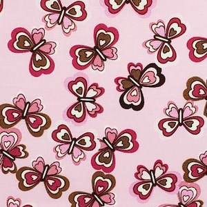 JoAnn Fabric - Light Pink Fabric with Dark Pink and Brown Butterfly Print