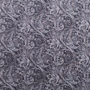 Radiant Waves for Legacy Studio D#70298CRK - Black and Gray Victorian Scroll Print Fabric