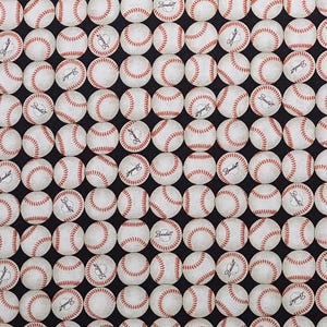 Dan Morris Design 2016 for Quilting Treasures - Black Fabric / Packed Baseball Print