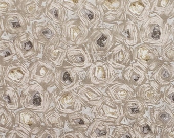 Designed by Beth Ann Bruske for David Textiles, Inc. - Taupe Fabric with Gray / Beige / Brown Print