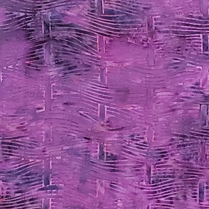BATIK - Dark Purple / Magenta / Purple &quot;Basketweave&quot; Pattern Fabric