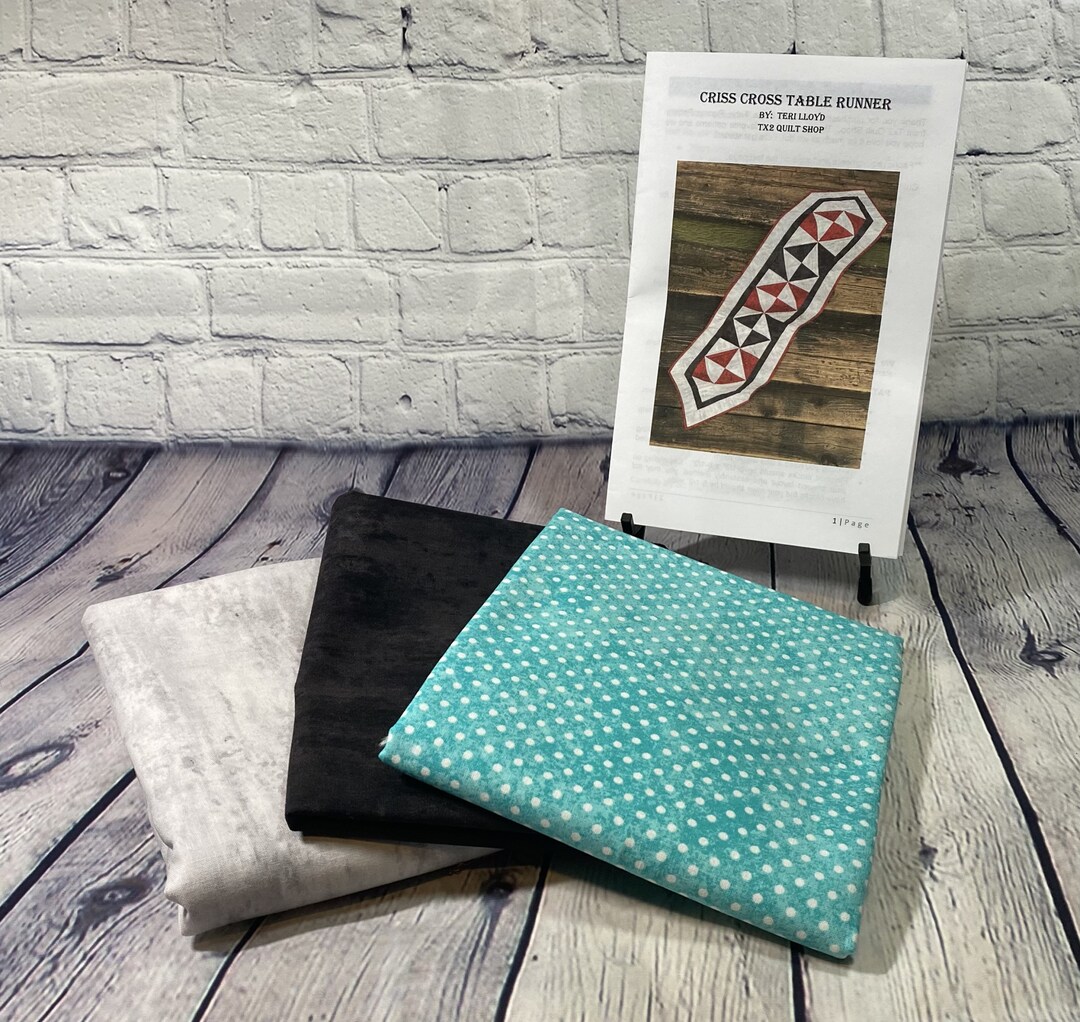 Kit Criss Cross Table Runner COMPLETE KIT With Batting Etsy