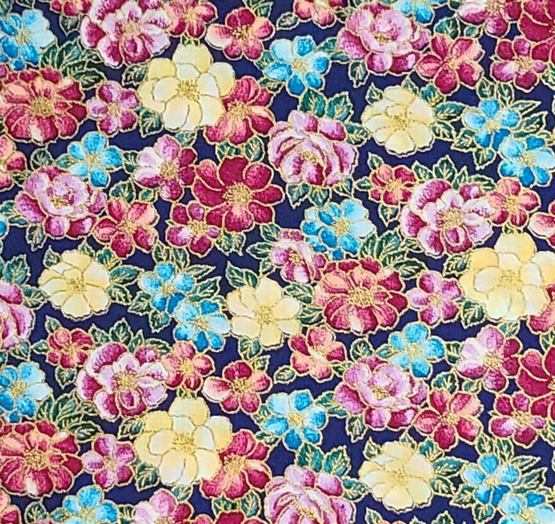 EOB Hifashion Fabrics Inc Dark Blue Fabric / Bright Blue Etsy