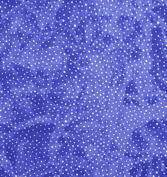 Dark Royal Blue Tonal Fabric / Tonal Polka Dots Selvage to | Etsy