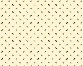 Riley Blake Designs Pattern C10906 Buttermilk Acres 2021 - Cream Fabric / Black and Dark Green Pattern