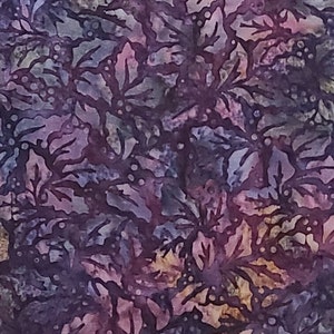 BATIK - Plum, Green, Pink and Blue Leaf and Berry Tjap