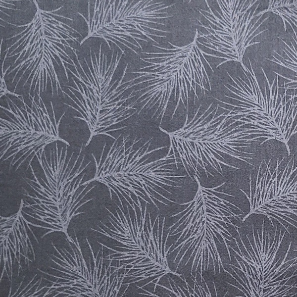 Evergreen Bows by Maywood Studio Pine - Black Fabric / Gray Pine Bough Print