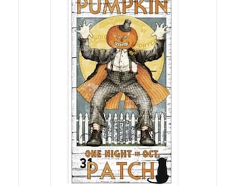 Pumpkin Patch Fabric Panel by J Wecker Frisch Great Joy Studio Riley Blake Designs Pattern PD14570 2024 ~ 24" x 43"