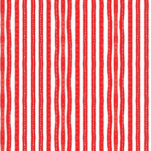 America The Beautiful by Heatherlee Chan for Clothworks - Stitched Stripes - Red - White Fabric / Red &#39;Stitched&#39; Stripe