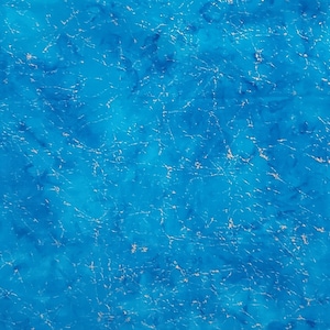 BATIK - Bright Blue Fabric / Gold Metallic Detail