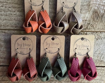 Leather Knot Earrings main image 0