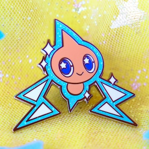 Rotom glittery enamel pin