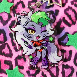 Roxy wolf glitter acrylic charm