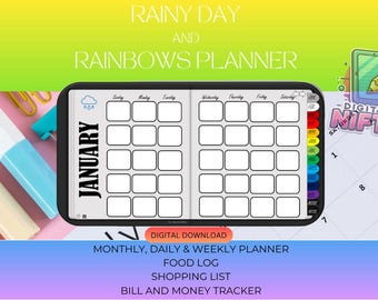 O Planejador Rainy Day e Rainbows | Planejador Digital