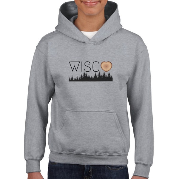 Kids Wisco Pullover Hoodie. Wisconsin Hoodie. Wisconsin Sweatshirt. Wisco. Kids Hooded Sweatshirt. Wisconsin.