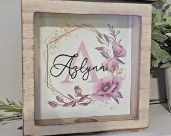 Spardose für Mädchen - Personalisierte Spardose - Spardose aus Holz - Spardose für Mädchen - Personalisierte Spardose für Mädchen