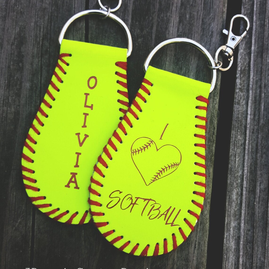 Softball Keychain Bag Clip Softball Player Gift Team Gift Etsy