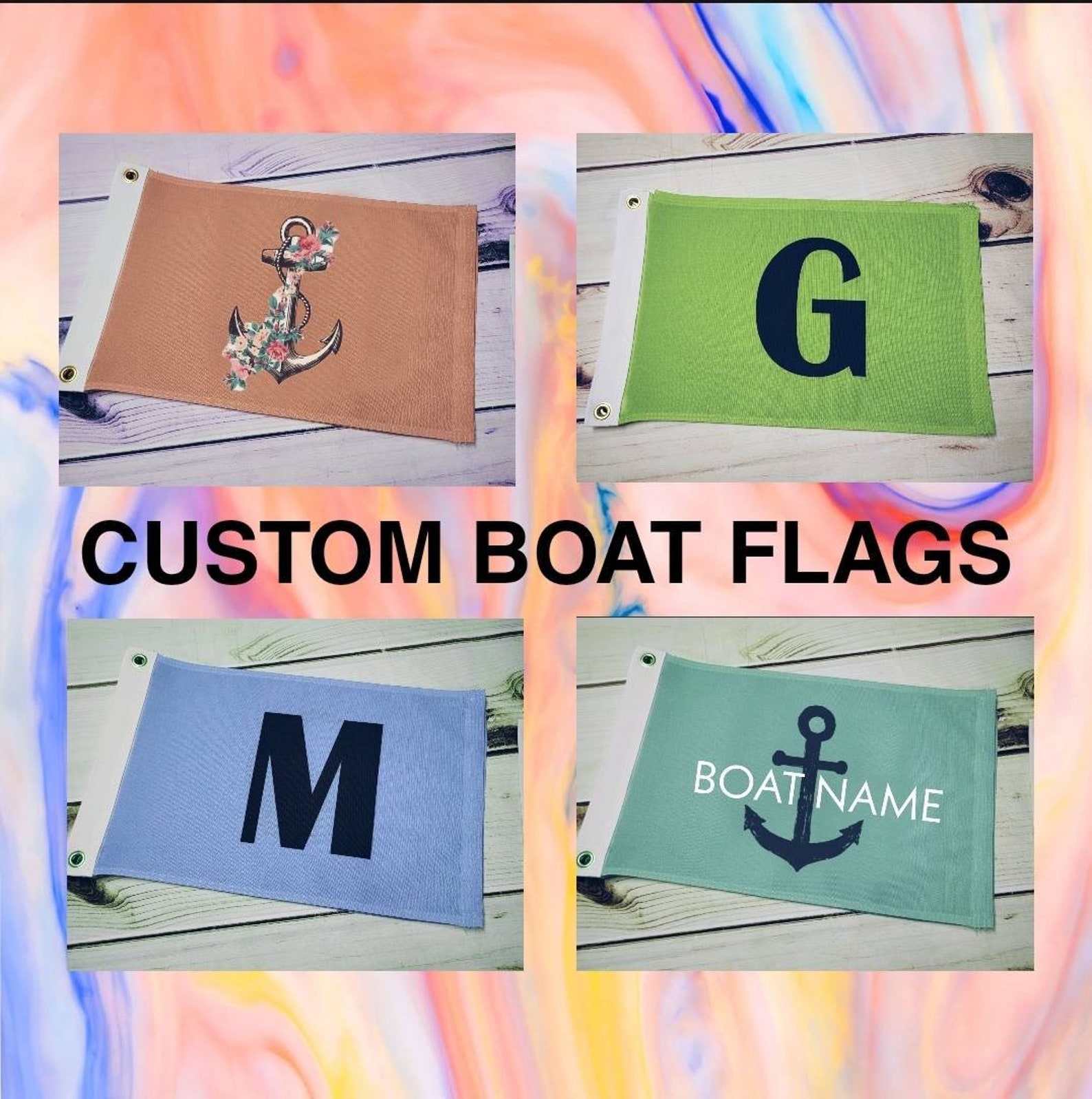 Custom Boat Flag Pontoon Boat Flag 12x18 Flag with Etsy