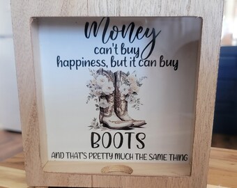 Boot Spardose - Cowgirl Sparschwein - Benutzerdefinierte Holz Spardose - Spardose - Geschenk Spardose - Boot Sparschwein